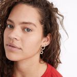 Madewell  To The Market Link Earrings Gold Brass NWT Photo 2