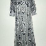 Mac Duggal 67936 Size 12 Bishop Sleeve Embroidered Mermaid Platinum Dress Photo 2