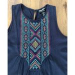 Wrangler  Retro Black Multicolor Embroidered Aztec‎ Design Top Sz M EUC Photo 6