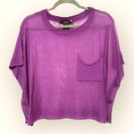 Vertigo Paris Vertigo delicate pullover vest, oversized lagenlook, purple, sheer knit, M Photo 0