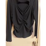 SheIn  Curve 3XL Black Ruched Heart Cutout Long Sleeve Top Photo 2