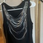August Silk FINAL MARKDOWN  Black Sleeveless Top with Silver Accents large Photo 1