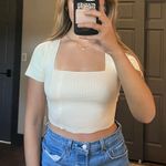 Le lis White Square Neck Top Photo 2