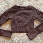 JoyLab Brown Cable Knit Patterned Athletic Top Photo 0