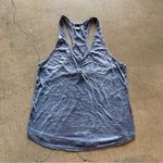 Alternative / athletic marled button up racetrack tank / blue / size small Photo 0