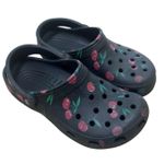 Crocs  Black Cherry Print Clogs Sz 6 Photo 0