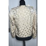 Vintage‎ Women’s Open Front Floral Satin Blazer Cream Ivory Size Small 4 Photo 8