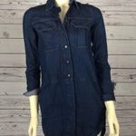 ALLSAINTS Women’s Denise Louise Military Dark Blue Denim Shirt Dress size 0 Photo 4