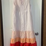 Ava & Viv  Pink/Orange Tired Sleeveless Maxi Dress size 0X Photo 11