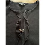 Talbots  Women Size Medium Full Zip Ruffle Cardigan Sweater Cotton Blend Office Photo 8