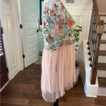 Tassels N Lace  NWOT Floral Embroidered High/ Low Top with Sheer Overlay Photo 2