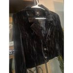 NU Denmark Crushed Velvet Crop Double Button Jacket Black Womens Size Small Photo 4