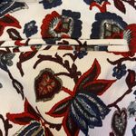 ZARA  Basic Solid Off White Pants w Blue/Red Floral Medium Photo 4