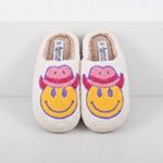 American Exchange Women's Smiley Face Memory Foam Slippers (Size Small) White Photo 0