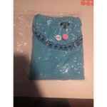 Talbots Blouse Womens XL Silk Short Sleeve Blue Beaded Sweater Cardigan Shirt Photo 7