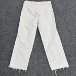 HUDSON Size 27 White 'Remi' High Rise Straight Cropped Frayed Hem Jeans‎ Photo 6