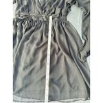 Double Zero Black Chiffon Dress Cold Shoulder Elastic Waist Sheer Back Size M Photo 5