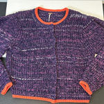 Free People Walk on By Cardigan Sweater purple button up Women’s Size Medium Photo 0
