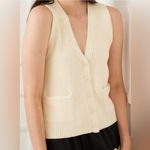 Karen Kane  Cream Knit ribbed Vest. Size Medium. NWT. Photo 1