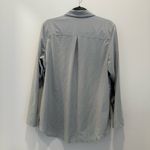 Athleta  Urbanite Top Womens L Green Striped Button Down Shirt 986555 Photo 4