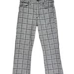 joe's jeans The Callie High Rise Cropped Boot Pants Plaid Black White Purple 26 Photo 3