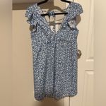SheIn Blue Floral Open Back Dress Photo 1