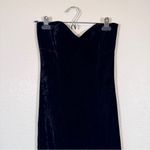 Vintage NightsWay Black Velvet Strapless Midi Dress Womens 4 Formal Boning Photo 7