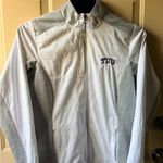 Antigua  White and Gray Windbreaker Jacket Photo 4