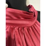 Beyond Classy Silky Satin Halter Midi Dress sz Small Slit Hot Pink‎ Tie Neck Pink Photo 4