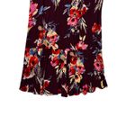 Xhilaration Floral Print High Low Ruffle Hem Skirt M Maroon Floral Whimsigoth Photo 6