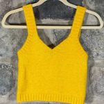 ZARA Yellow Knit Cropped Tank Top Medium Fuzzy Sleeveless V Neck Y2K Cottagecore Photo 0