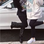 A New Day Sparkly Sequin Foldover Boots- Black, Size 9 Photo 2