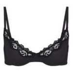 SKIMS NWT  FITS EVERYBODY LACE UNLINED DEMI BRA ONYX 34D Photo 0