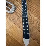 MMS Design Studio Tan Leather Weatern Rhinestone Belt Size Large Brown Photo 4