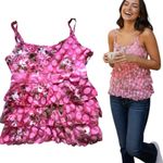 Y2K vtg. Coquette‎ Polka Dot Pink Bow INC Ruffle Barbie Top Medium. Photo 3