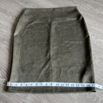 Renee C Skirt Womens Large Pencil Back Slit Faux Suede Olive Photo 6