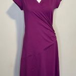 Athleta purple short sleeve wrap midi dress size S Photo 1