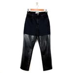 Abercrombie & Fitch Curve Love 90s Straight Ultra High Rise Half Leather Jeans Photo 1