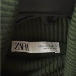 ZARA Dark Green  Cropped Turtleneck Long Sleeve Sweater Photo 1
