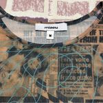 Miaou Graphic Mesh Top in Black and Tan Size M Brown Size M Photo 5