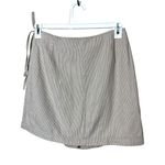 Fashion Bug Vintage Skort Size 10 Striped Mini Wrap Beige White Tie Detail Photo 6