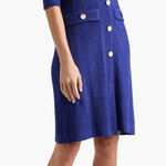 Misook Button Front Burnout Knit Dress Old Money Classic Womens Small Photo 0