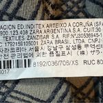 ZARA  Crisscross Patterned Short Sleeve Visco Shirt Taupe Black Size XSmall Photo 7