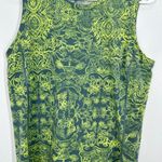Title Nine Womens Athletic Tank Top Green Yellow Paisley Print Athletic Fit Photo 4
