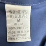 Lands' End  Women's Blue Button Up Cotton Dress Shirt [Size Medium]‎ Made in USA Photo 2