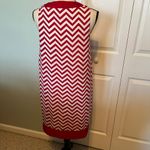Mud Pie  red and white‎ chevron dress women's size medium dress missing belt Photo 3