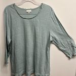 J. Jill Love Linen Mint Green Women's Blouse Blue Size XL Photo 0