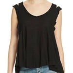 Free People Bondi Flared Cold Shoulder Tank in Black, S Photo 0