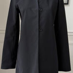 Theory  Black Beltless Trenchcoat Rain Coat $550 S Photo 0
