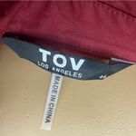 TOV Oversized Button Down Asymmetrical Batwing Sleeve High Low Shirt Blouse 10 Red Photo 3